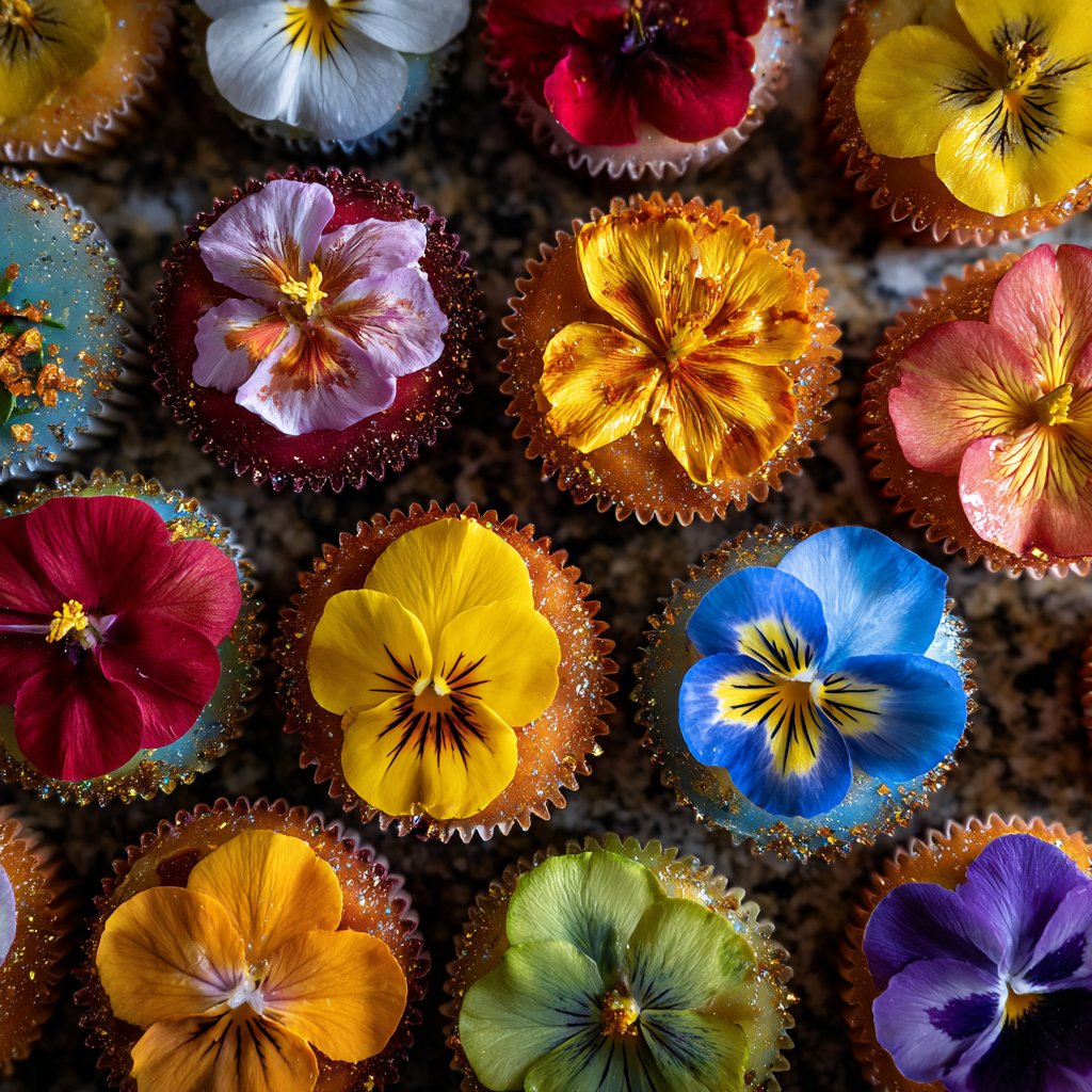 Edible Flower Cupcake Toppers